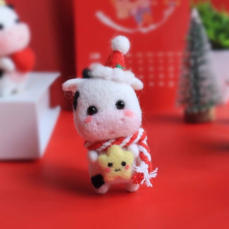 Len Chọc Handmade, Bộ Kit Len Chọc Bò Con No Sữa