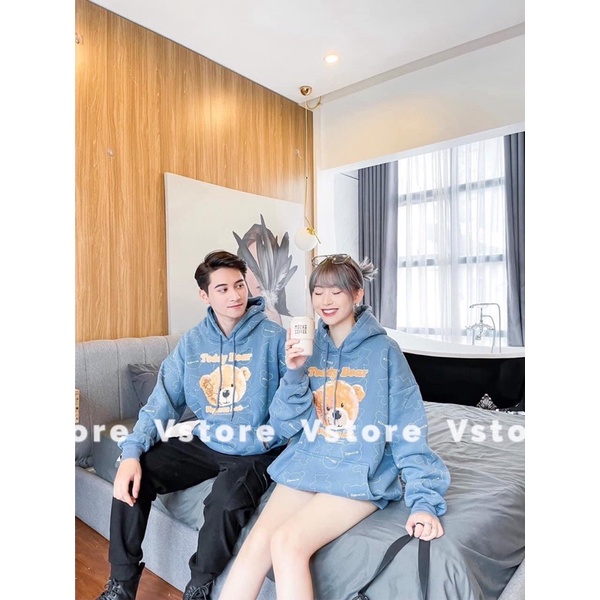 (Ảnh Thật) Áo Hoodie Nam Nữ In Hình Gấu form rộng unisex Cực Chất 3 Màu Trắng Đen Xanh | BigBuy360 - bigbuy360.vn