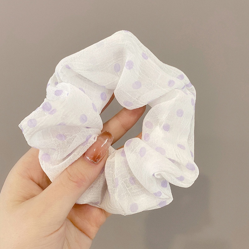 Dây Buộc Tóc Cao Su Co Giãn Hình Hoa Tulip Màu Xanh Dương Tím Phong Cách Hàn Quốc Thanh Lịch Cho Nữ