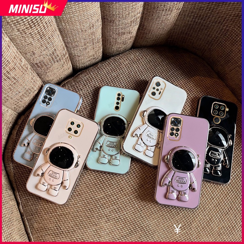 Ốp Điện Thoại Silicon Có Giá Đỡ Hình Phi Hành Gia Cho Xiaomi Redmi Note 12 11 10 Pro 11S 10S 9S 12S