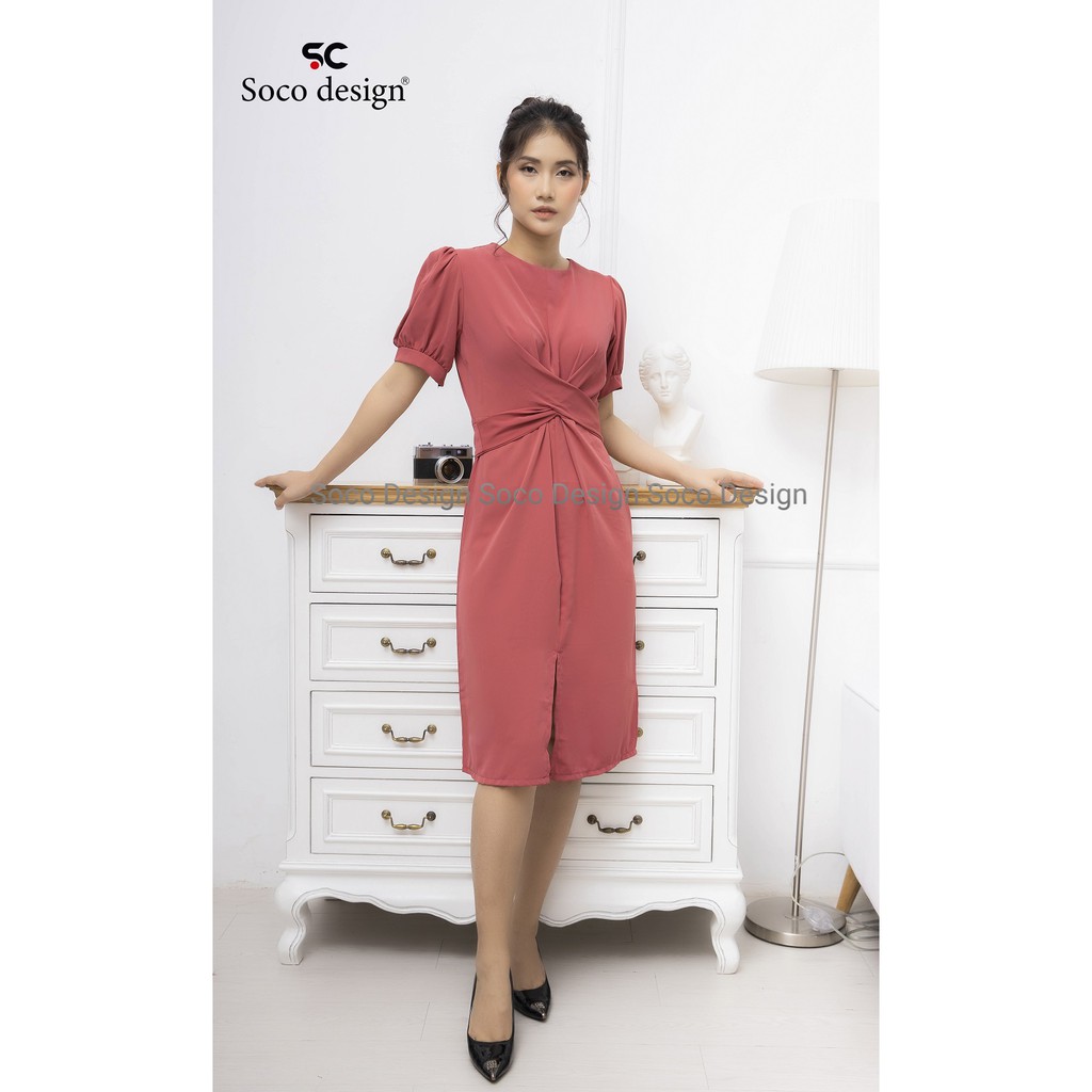 Đầm suông cột nơ eo - Soco design