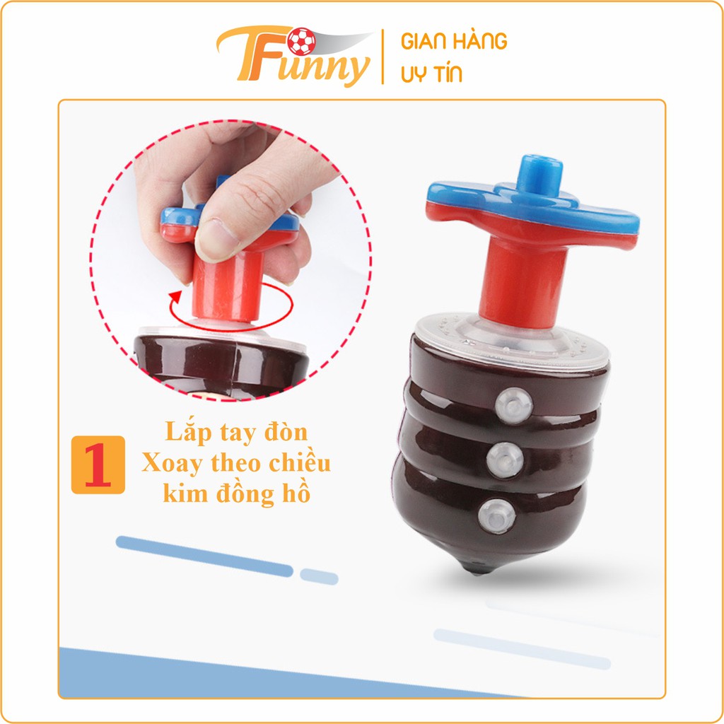 Đồ Chơi Con Quay Phát Sáng Phát Nhạc Cao Cấp Co Bé, T Funny, Thân Thiện, An Toàn, Cỡ To 6.5cm x 9cm