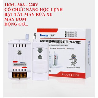 [CHÍNH HÃNG]Công tắc điều khiển từ xa 1KM (1000M) xuyên tường Honest HT-9220KB 30A/220V - CÓ CHỨC NĂNG HỌC LỆNH