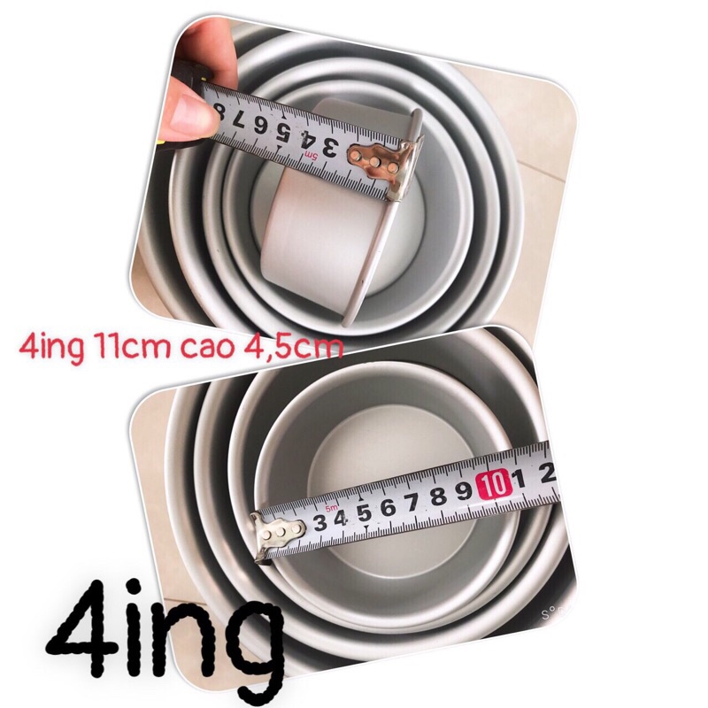 Khuôn tròn nhôm đúc đế liền (12cm-14cm-16cm-18cm-20cm-22cm-24cm)- (kèm hình thật)