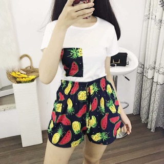 Đồ bộ áo thun quần trái cây