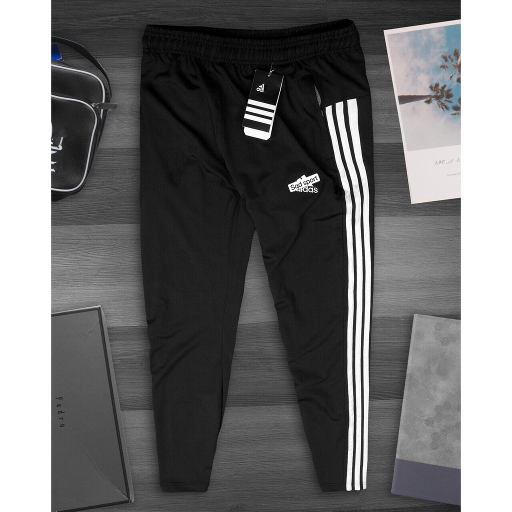 Quần dài Jogger nam ba sọc, form đứng ống suông thể thao, chất thun lạnh co giãn 4 chiều - Q165