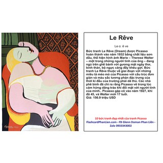 Flashcard 10 bức tranh đẹp nhất của tranh Picasso 15x21cm TGXQ thẻ học thông minh
