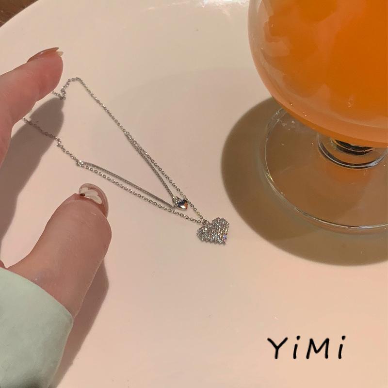 Vòng cổ Hai Lớp Hình Trái Tim Nhỏ Xinh Xắn Sang Trọng Dành Cho Nữ