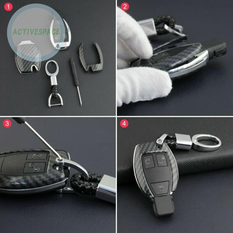 Ốp chìa khóa xe hơi carbon chống bụi cho xe Mercedes W205 W212 X253 W166 X204 X166