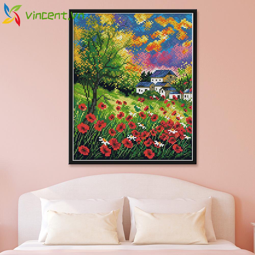 Tranh Thêu Chữ Thập 14ct Hình Bông Hoa