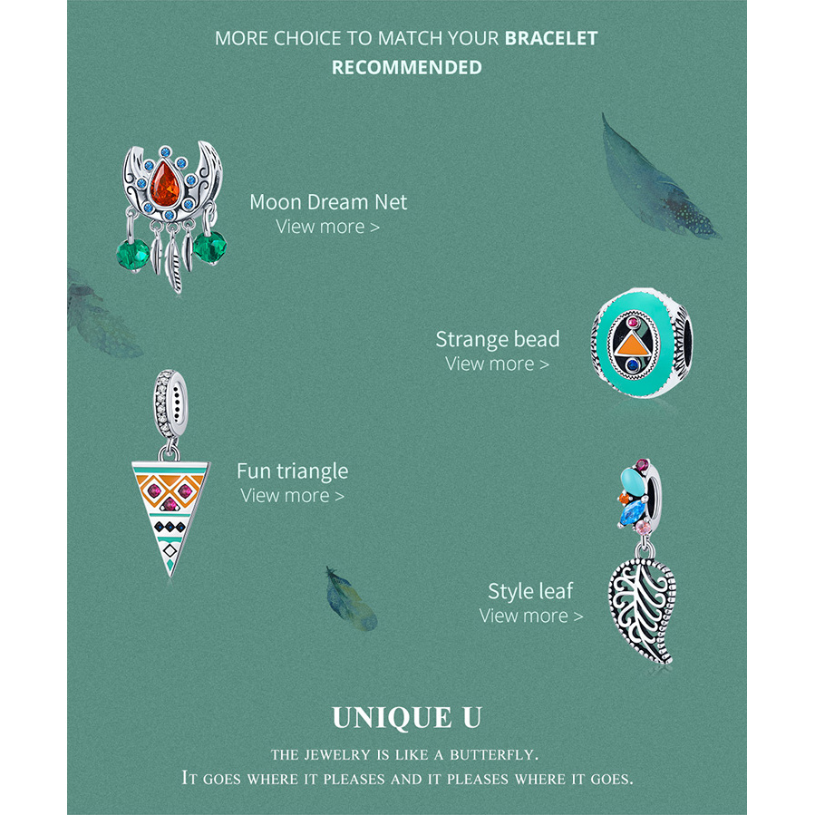 Phụ Kiện Bamoer BSC452 Bằng Bạc S925 100% Hình Mặt Trăng Dùng Làm Trang Sức Thời Trang DIY