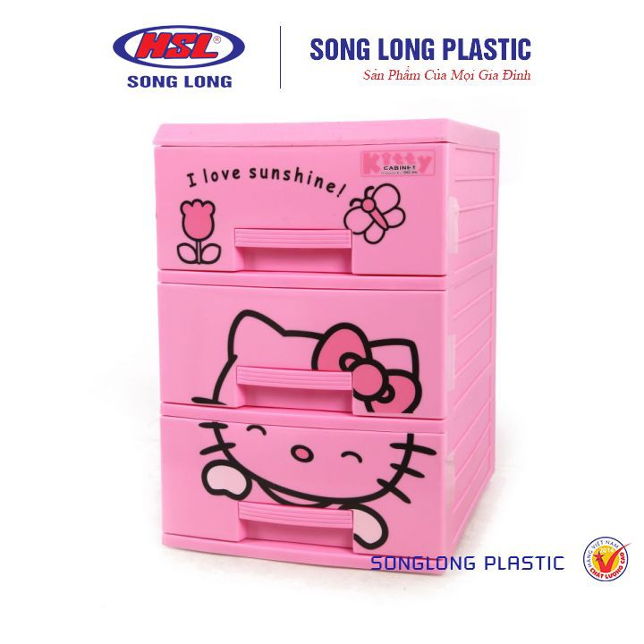 Tủ đựng quần áo cho bé, tất, đồ lót - Tủ Kitty Song Long