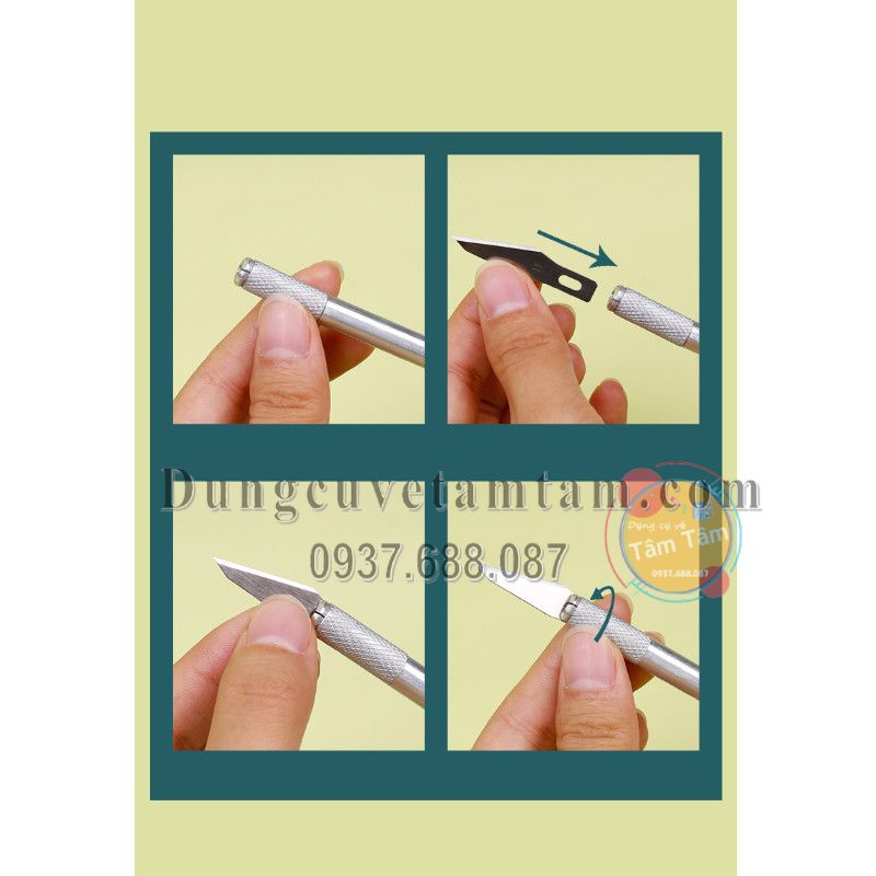 [ TÂM TÂM ]-Dao trổ Mont Marte 13 đầu lưỡi, Mont Marte Hobby Knife Set SK5 Blades 13pc-
