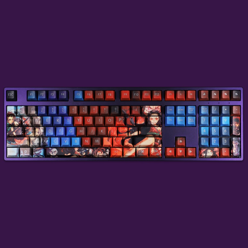 Demon Slayer Keycaps Cherry Profile Kamado Nezuko Anime Gradient Color PBT Thuốc nhuộm thăng hoa Bàn phím cơ học Keycaps