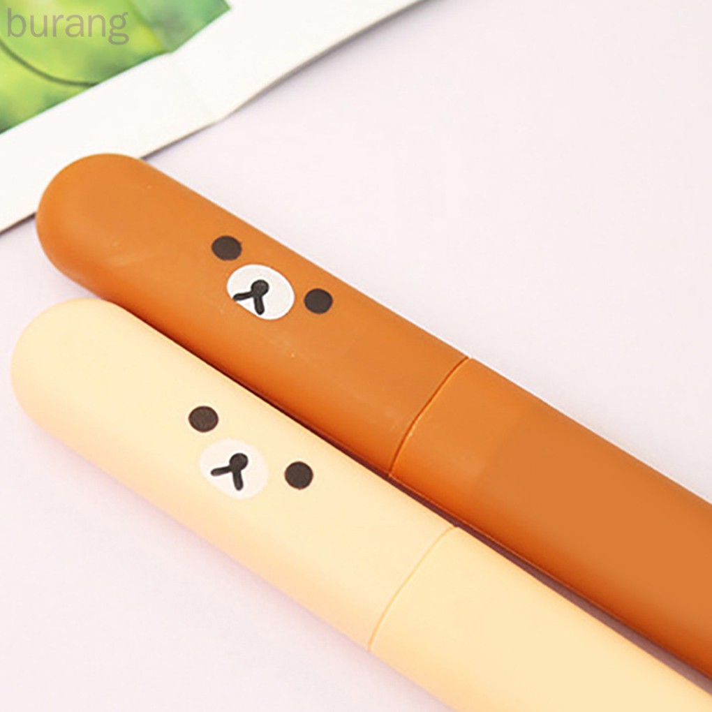 Set 2 Hộp Đựng Bàn Chải Đánh Răng Hình Gấu Dễ Thương Tiện Dụng