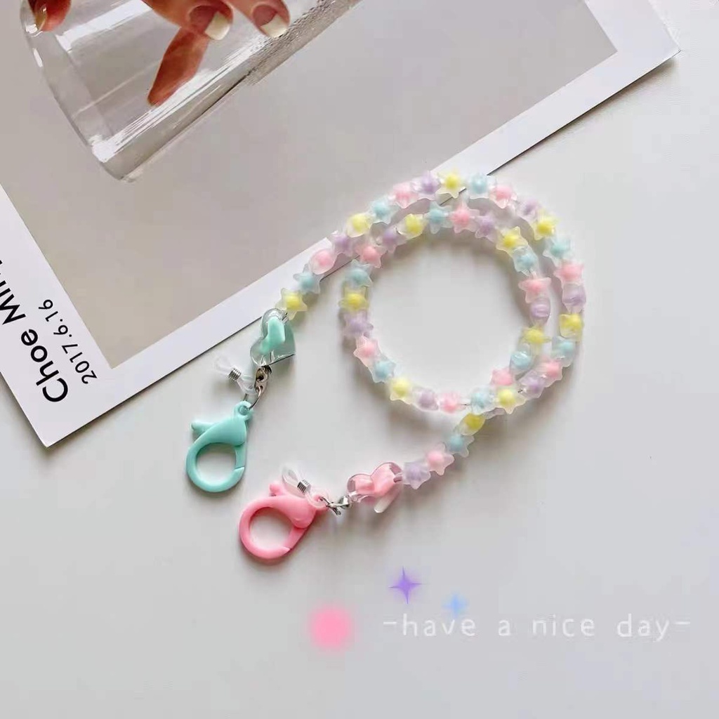 Dây Chuyền Mặt Kính Acrylic Hình Ngôi Sao Màu Sắc Ngọt Ngào