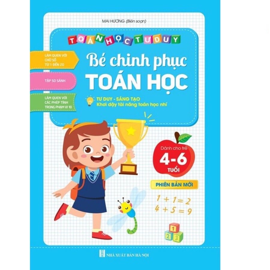 Combo Sách- Bé Chinh Phục Toán Học 4-6 tuổi, Bộ Thẻ Học Toán