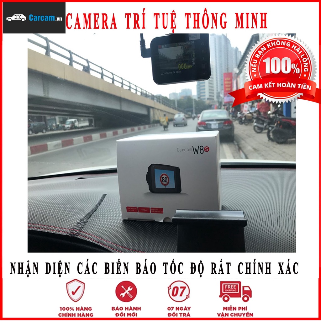 Camera Hành Trình Ô TÔ W8s Carcam Wifi GPS Nhận Diện Biển Báo Tặng Thẻ Nhớ 32 GB