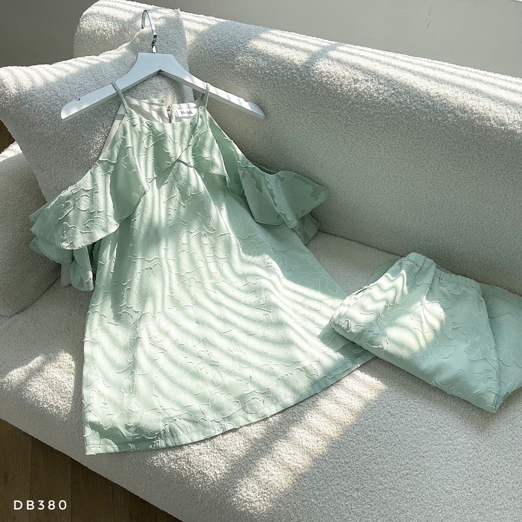 MEDYLA - Bộ đồ bầu mặc nhà mùa hè 2 lớp tơ ép lót habutai chất mát cho bầu mặc thoải mái trong và sau sinh - DB380