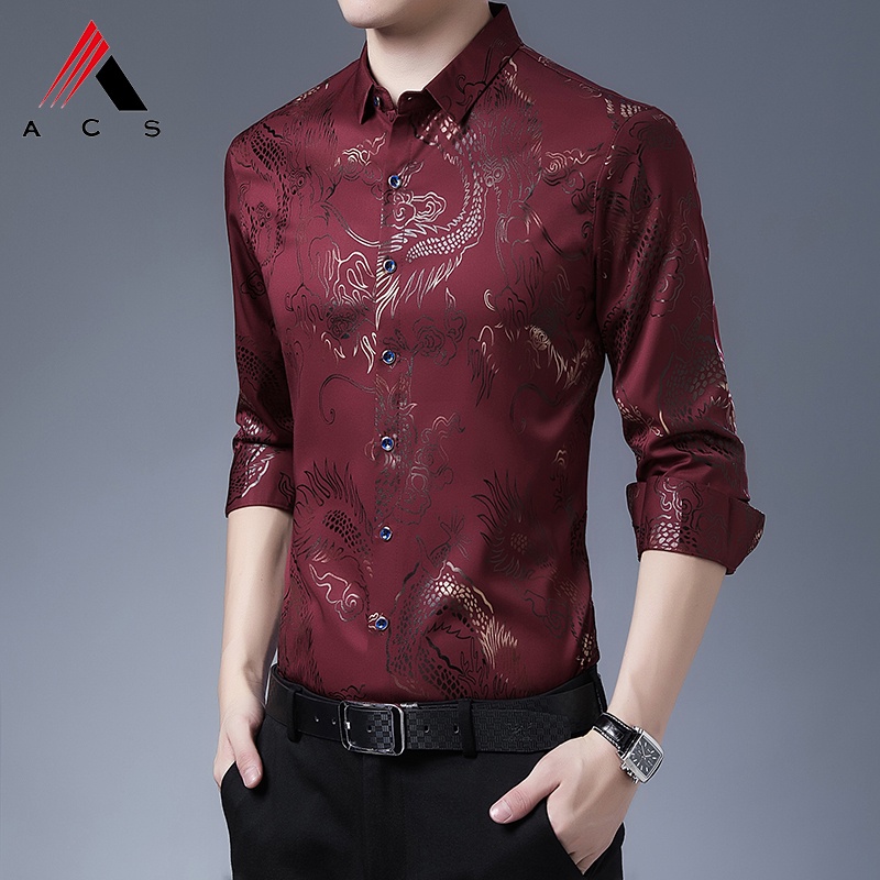 Áo Sơ Mi Dài Tay In Họa Tiết Thiết Kế Mới Cao Cấp Thời Trang Dành Cho Nam