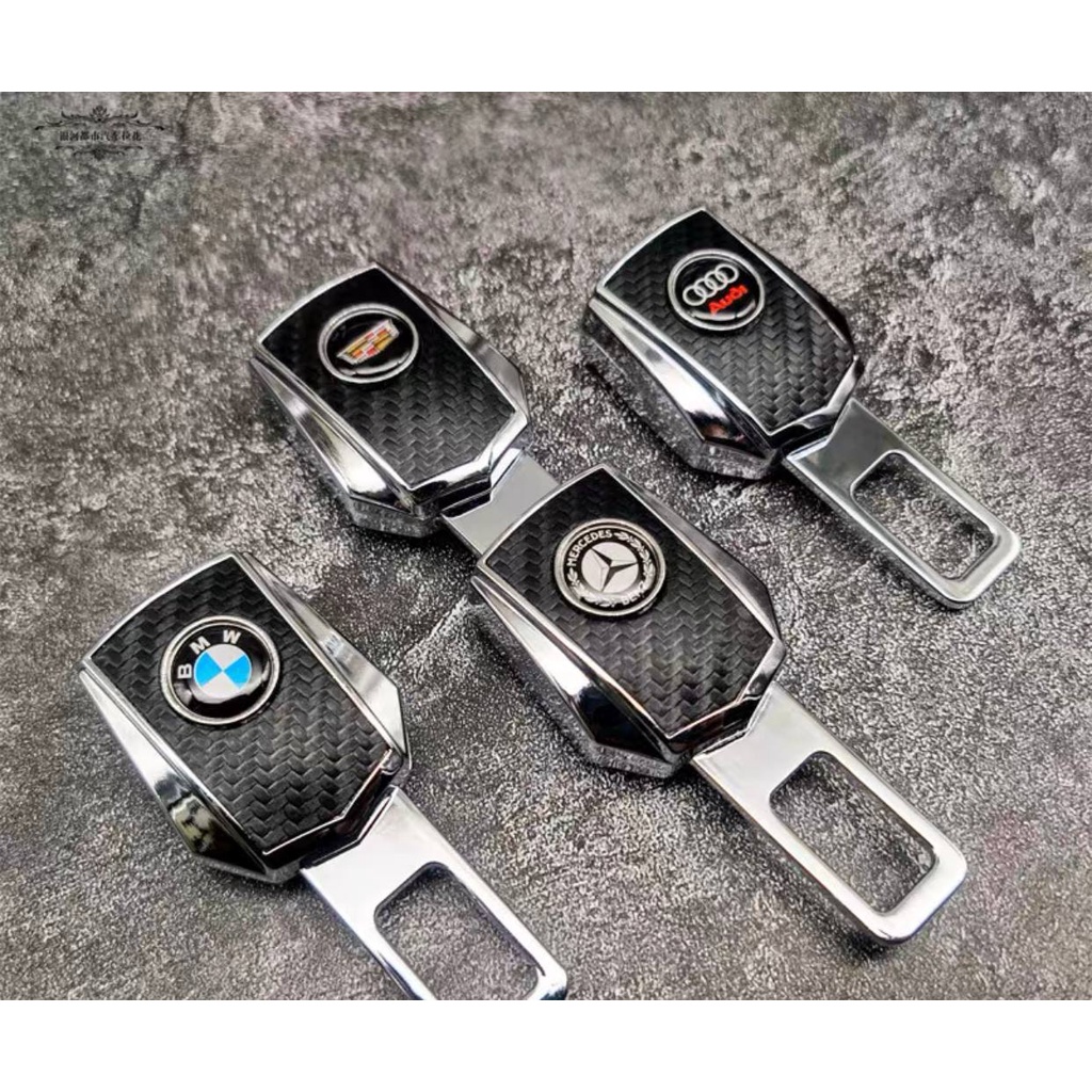 Combo 2 chiếc chốt đai an toàn phiên bản nâng cấp có thể lắp nối tiếp logo các hãng xe Mercedes, Bmw Audi, Porsche