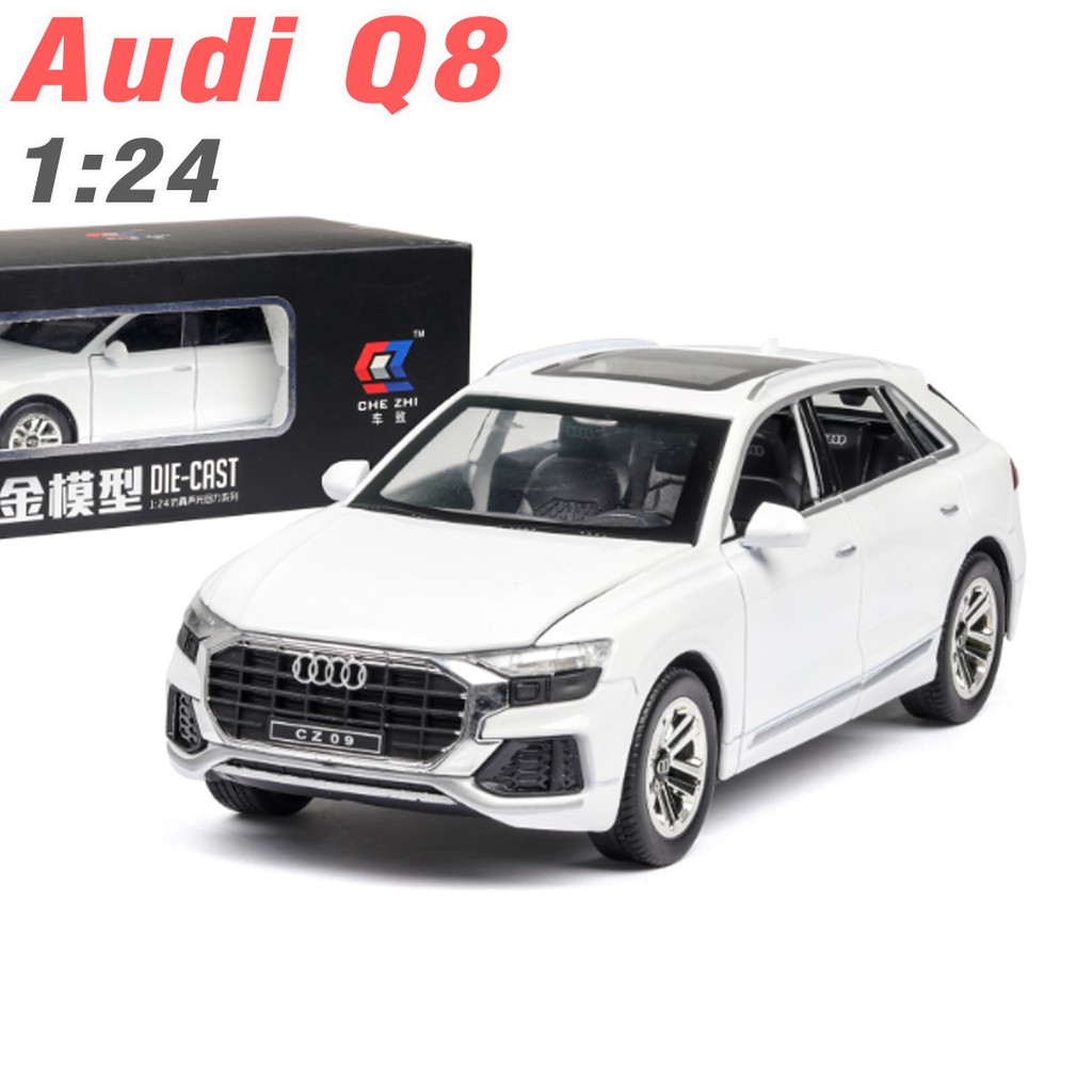 Đồ chơi xe mô hình ô tô Audi Q8 cỡ lớn 1:24 bằng kim loại có âm thanh và đèn