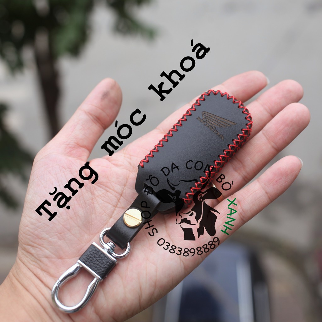 [Mã LIFEAUMAY giảm 10% tối đa 30k đơn 150k] Bao Da Chìa Khóa Honda SH 300i (loại 2 nút bấm) handmade da thật