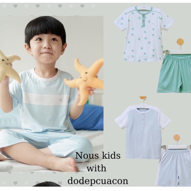 [Nous Kids] Bộ quần áo Nous cộc tay bé trai size từ 2 đến 6 tuổi