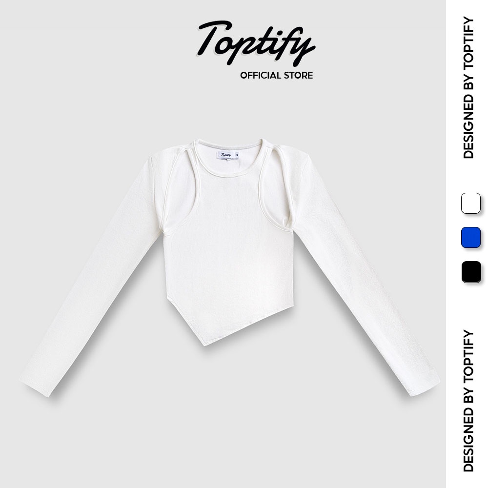 Áo croptop nữ body TOPTIFY tay dài khoét vai lai tim Midas Touch Top AC17