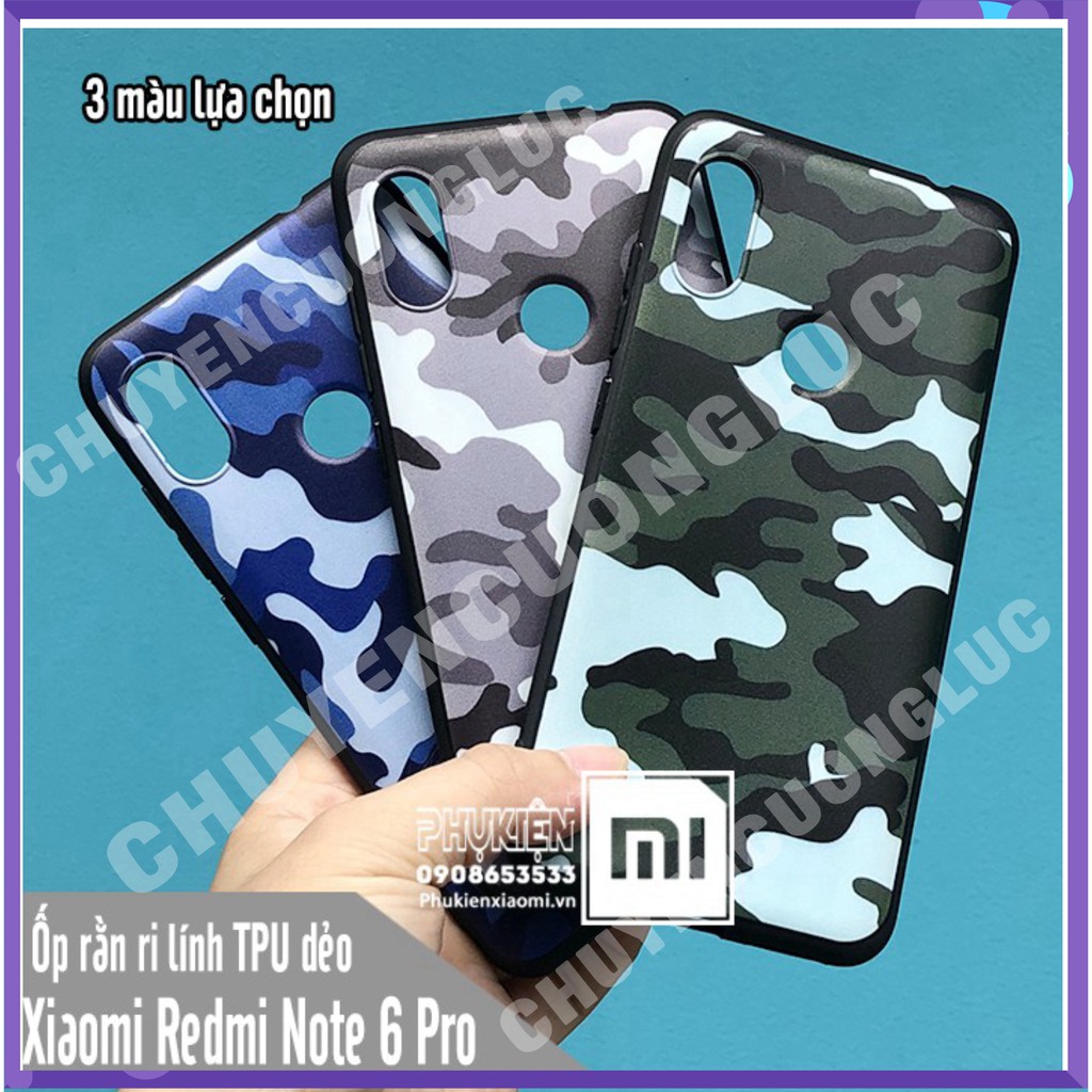 [BAO GIÁ] Ốp lưng Xiaomi Redmi Note 6 Pro Camo rằn ri lính nhựa TPU