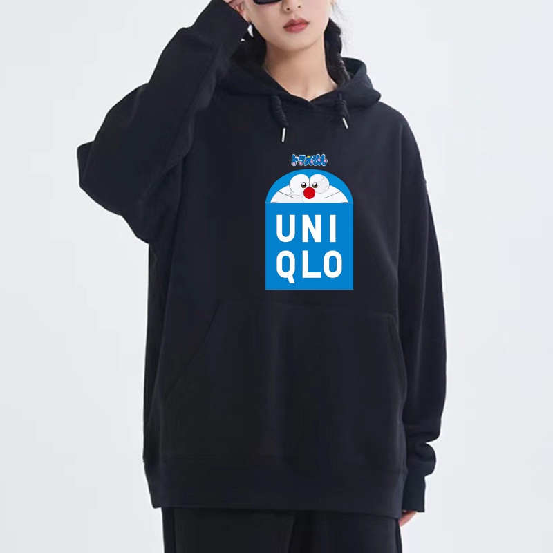Áo Hoodie UNIQLO Tay Dài In Hình Doraemon Dễ Thương Cho Nữ