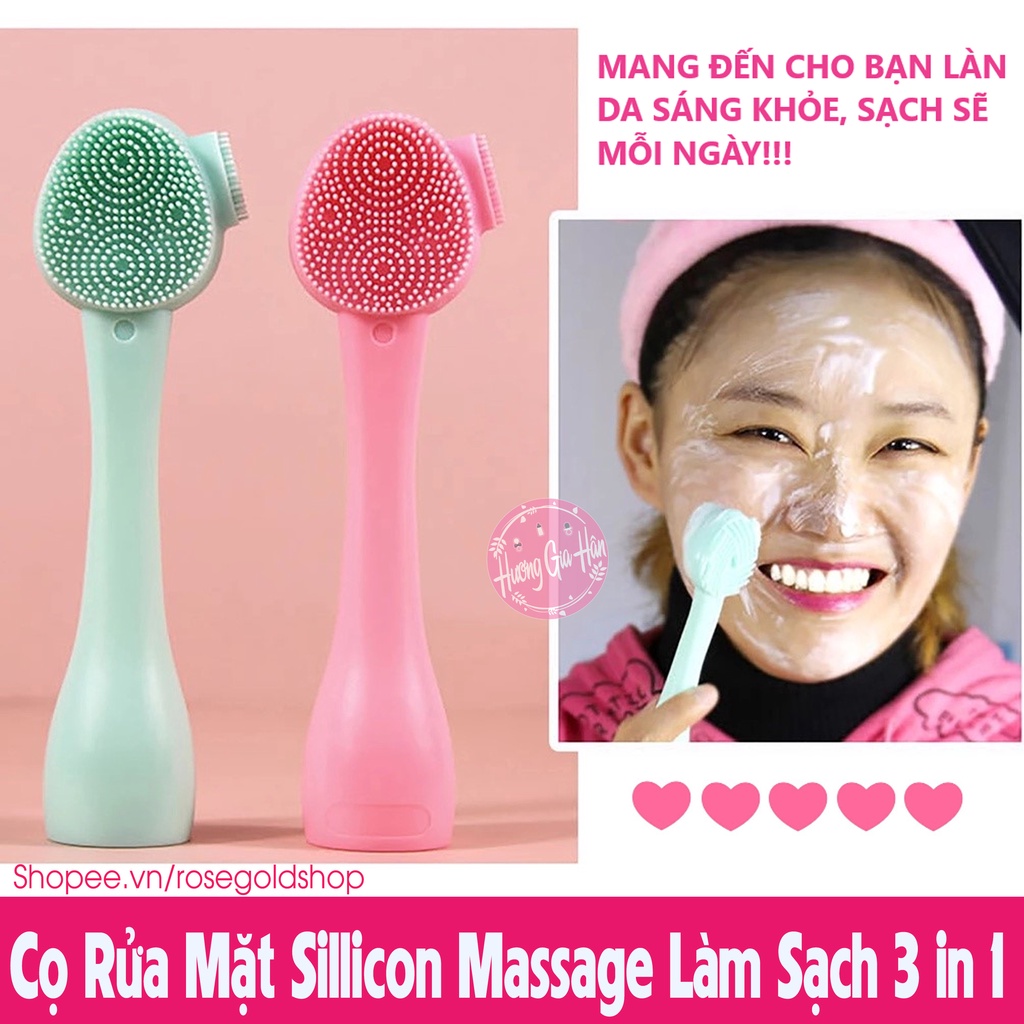 Cọ Rửa Mặt Sillicon Massage Làm Sạch 3 in 1 - Làm Sạch - Massage - Tẩy Da Chết