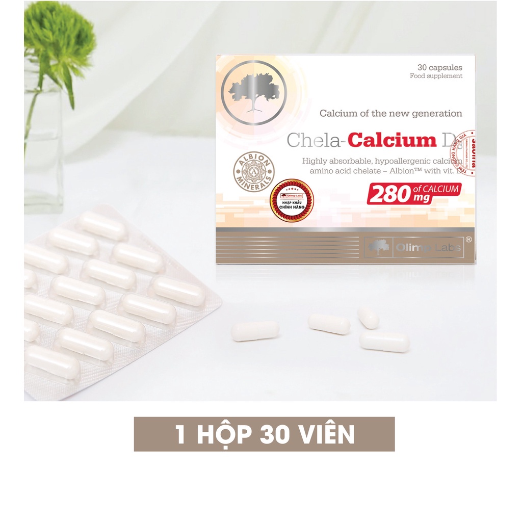 Canxi Chela-Calcium D3 - Canxi Bầu, Vitamin D3, Xương Chắc Khỏe (Hộp 30 Viên) [Chính Hãng]