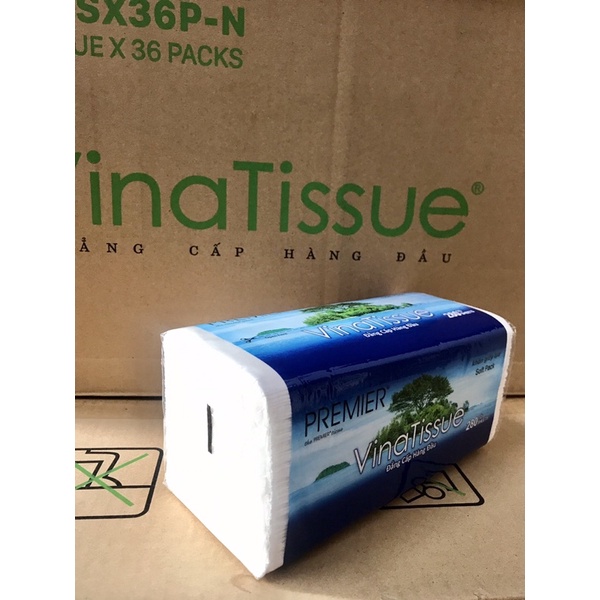 COMBO 10 GÓI KHĂN GIẤY LỤA RÚT PREMIER VINATISSUE 280 TỜ 2 LỚP CHÍNH HÃNG