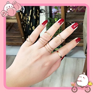 Set 6 nhẫn nữ thời trang thiết kế độc đáo cho cô nàng cá tính phong cách hàn quốc - hadichi