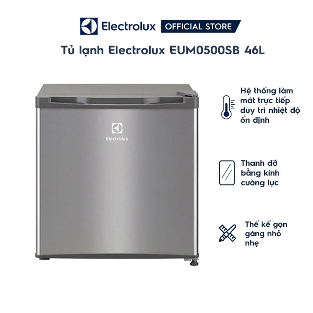 [Mã ELHA22 giảm 5% đơn 300K] Tủ lạnh Electrolux EUM0500SB 46L