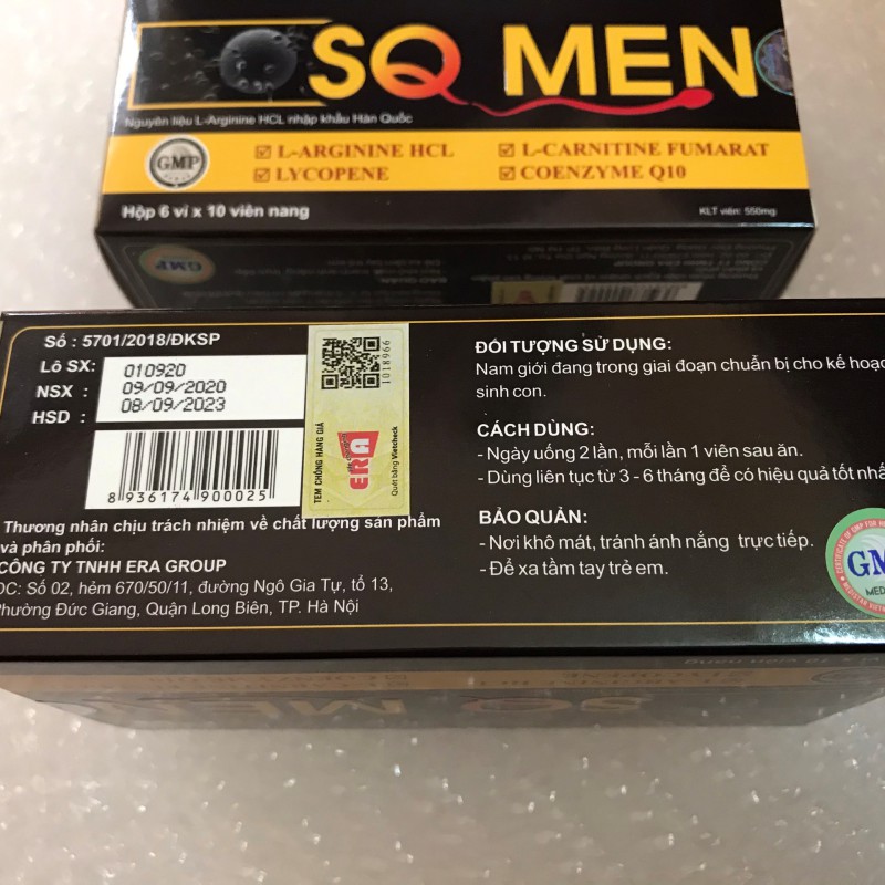 SQ Men Hỗ Trợ Khả Năng Sinh Sản Cho Nam Giới, Hộp 6 Vỉ x 10 Viên Nang [ 100% Chính Hãng ]