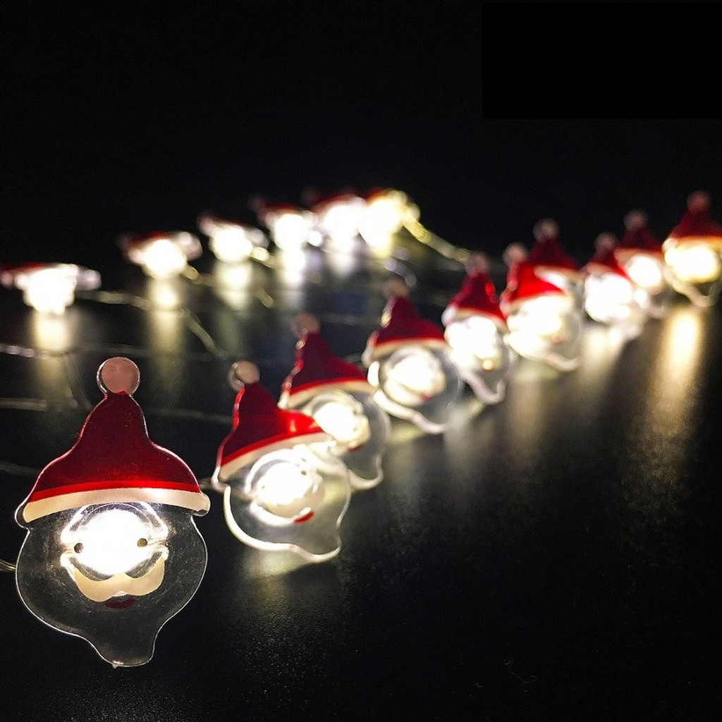 Dây đèn led 30 bóng dài 3m hình Santa trang trí giáng sinh noel phòng ngủ GIVASOLAR-ML7
