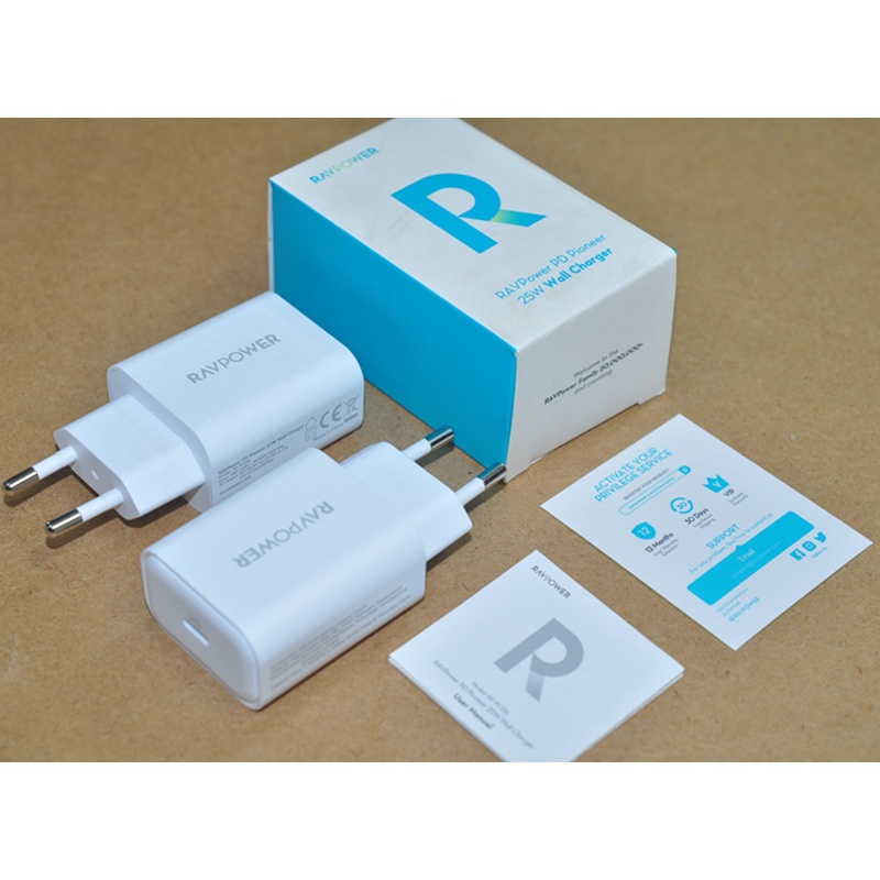 【 Chính Hãng 】Đầu sạc nhanh du lịch Ravpower PD25W Giao diện Type-c phù hợp với sạc nhanh Apple Samsung Huawei