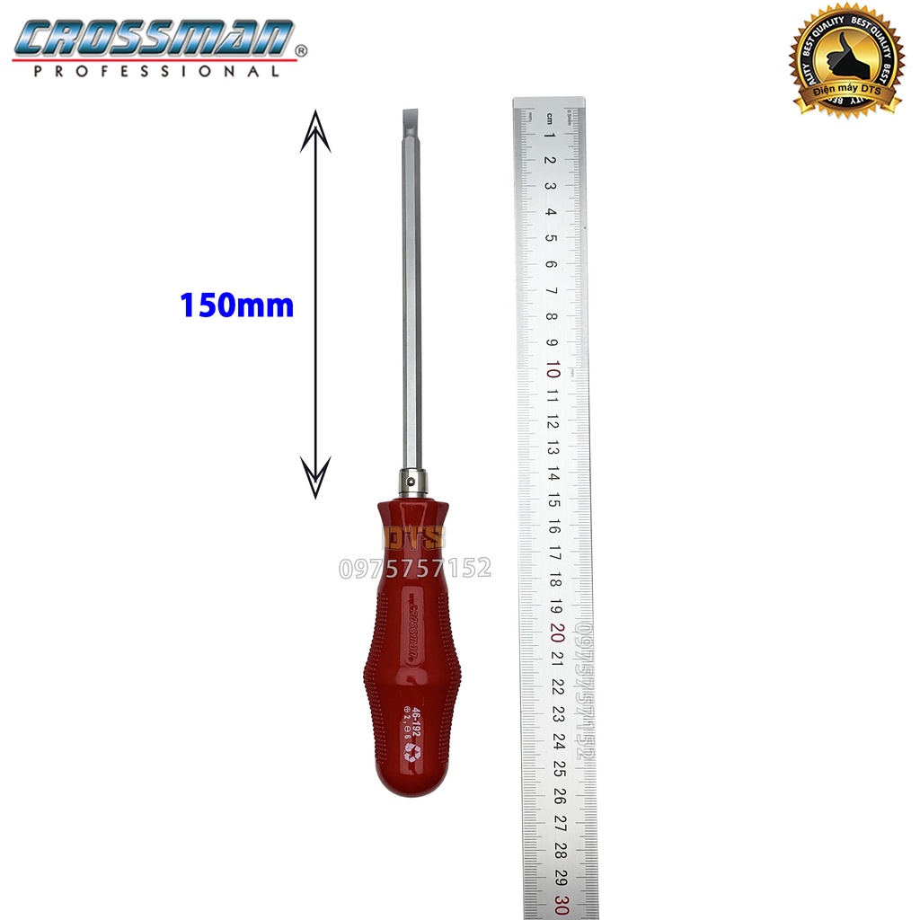 Tô vít 2 đầu cao cấp 6x150mm CROSSMAN 46-192, tua vít dẹp và bake trở đầu thép CR-V siêu cứng đầu hít nam châm vĩnh cửu