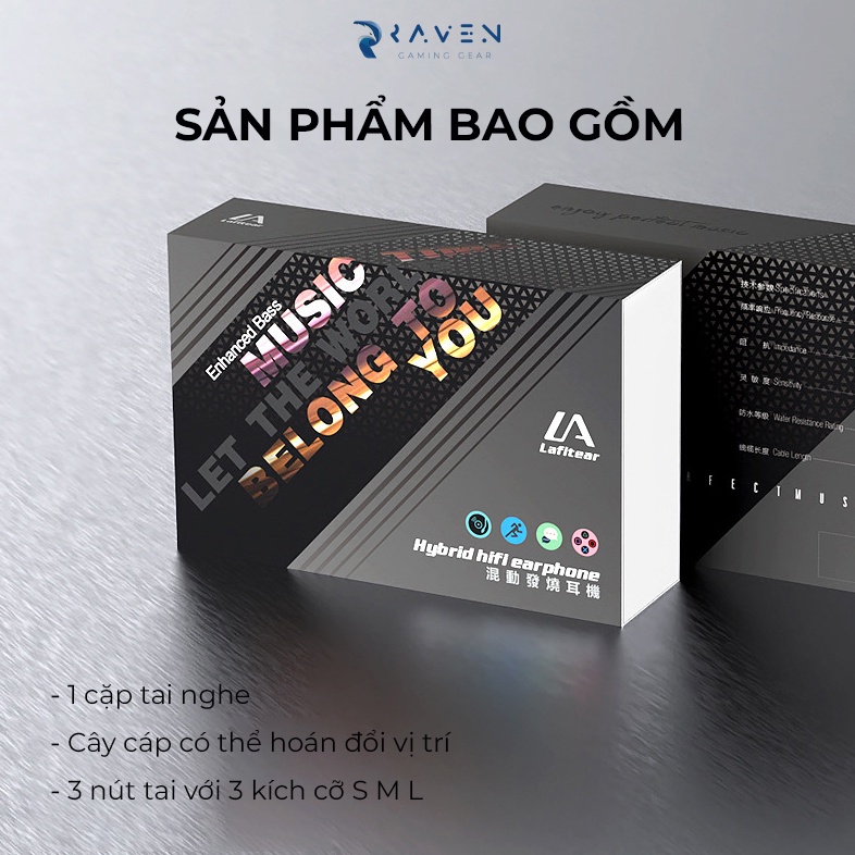 Tai nghe có dây LAFITEAR LMP nghe nhạc thể thao chơi game, tai nghe gaming điện thoại máy tính