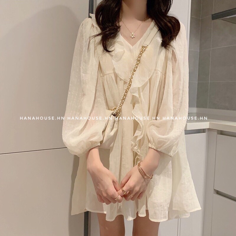 HOT🔥 Váy Babydoll Tơ Xước Hàng 2 Lớp Siêu Bánh Bèo