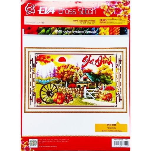 Tranh Thêu Chữ Thập 3D Gia Đình EVA8455 (KHÁCH TỰ THÊU) KT:58X41CM