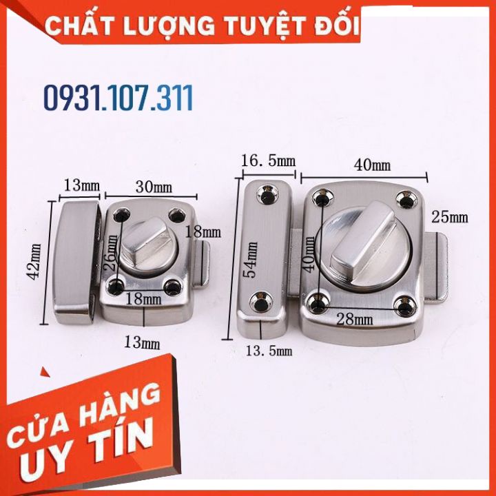 Chốt khóa cửa, then khóa cửa bằng vật liệu thép không gỉ K08 loại khóa vặn bền bỉ, an toàn.