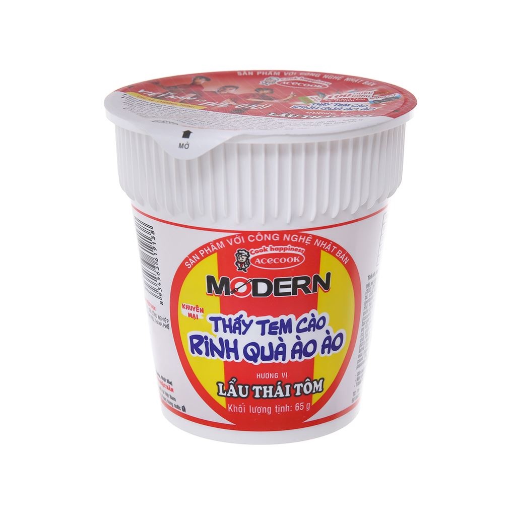 Thùng 24 Ly Mì Modern Vị Lẩu Thái Tôm 65 Gram / Ly