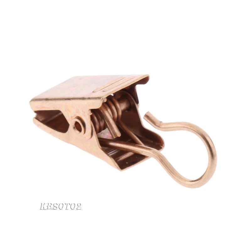 [Kesoto2] Set 10 Kẹp Treo Rèm Có Móc Bằng Bạc 32mm