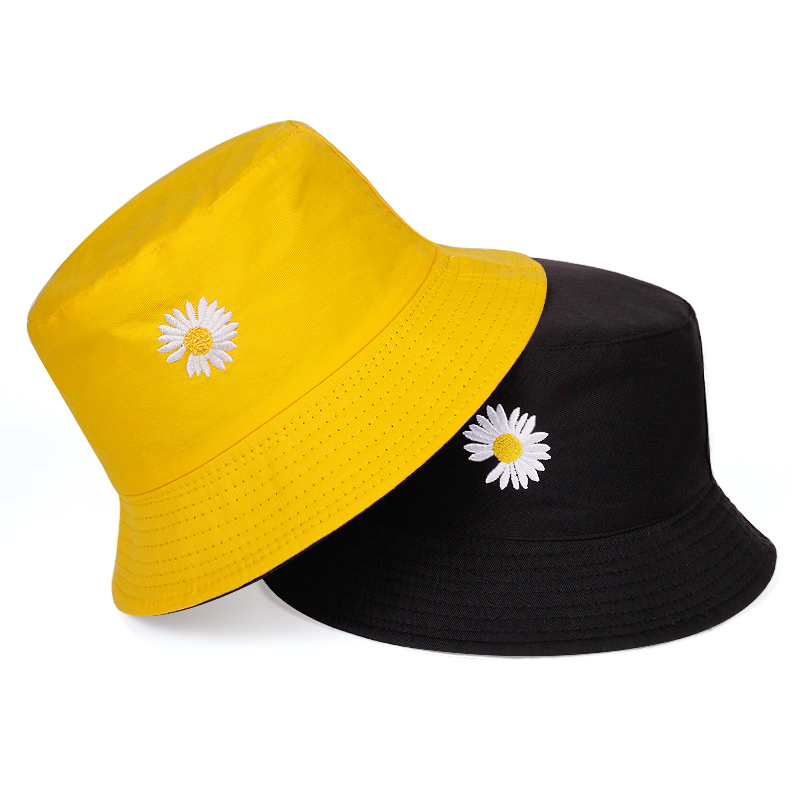 Nón tai bèo thêu họa tiết hoa cúc thời trang cho nam nữ