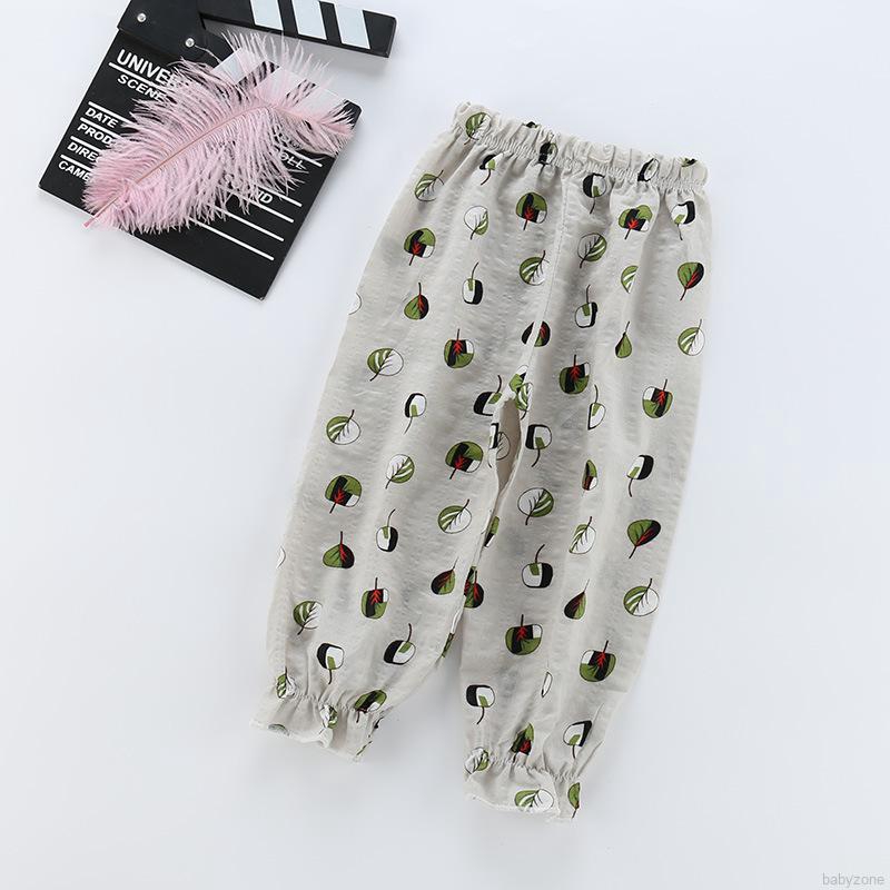 Quần dài cotton in họa tiết hoạt hình phong cách mùa hè hợp thời trang cho bé