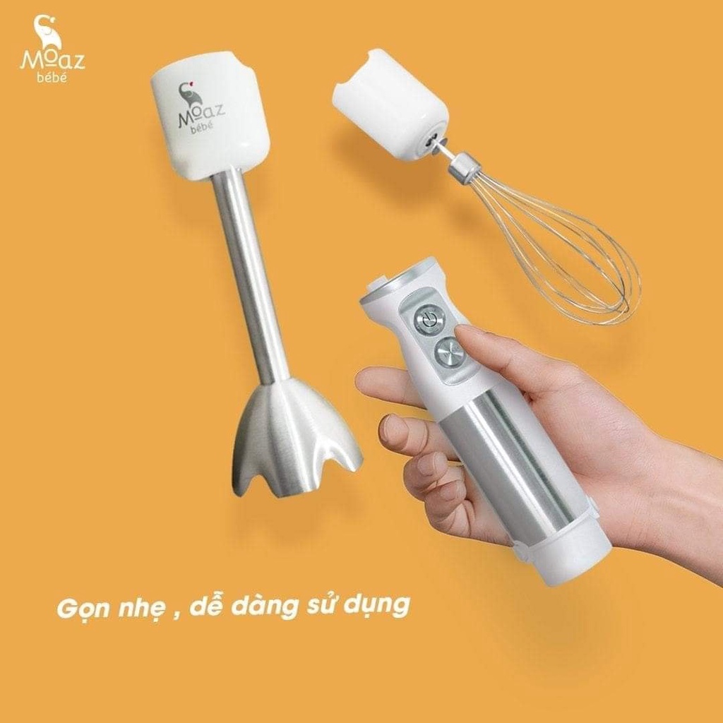 (Hàng chính hãng) Máy xay cầm tay đa năng 3in1 MOAZ BEBE MB-026 &quot;Máy xay đồ ăn dặm cho bé''