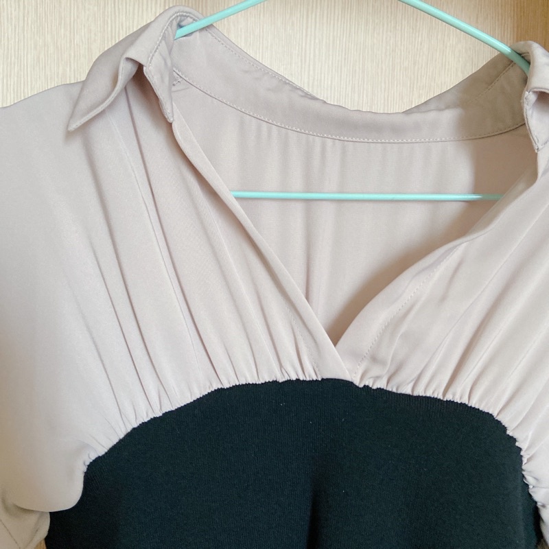 Áo lụa phối thân len